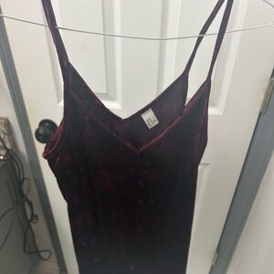 NWOT burgundy velvet cami top.